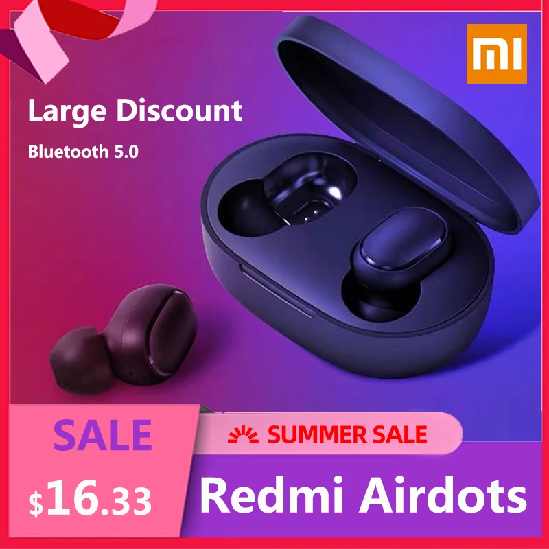 Original Xiaomi Redmi Airdots Xiaomi Wireless Earphone Voice Control Bluetooth 5 0 Noise Reduction Tap Control In Stock Bluetooth Earphones Headphones Aliexpress