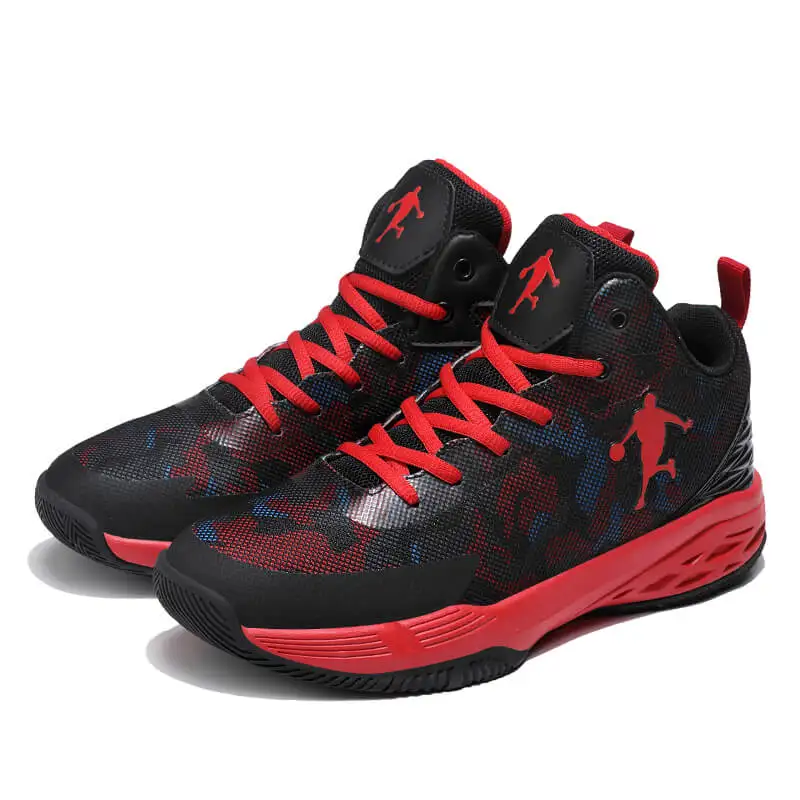 Black red Мужские баскетбольные кроссовки Jordan, высокие кроссовки для улицы, дышащие легкие кроссовки, мужская амортизирующая Обувь Jordan - Цвет: Black red