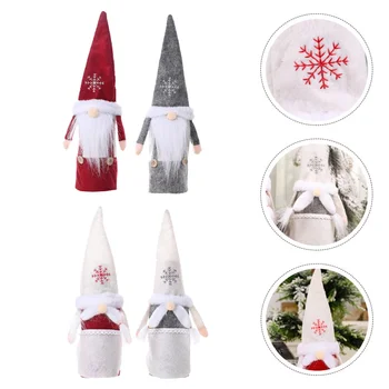 

4Pcs Bottle Cover Adorable Faceless Doll Bottle Sleeve Wine Bottle Decor Wine Bottle Cover for Christmas