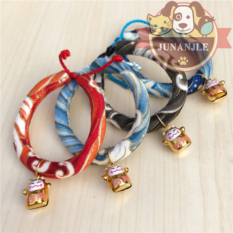 Cat Japanese Style Necklace Kitten Collar with Bell Kitty Cute Harness Schnauzer Rabbit Cats Tag Pet Supplies Accessories | Дом и сад