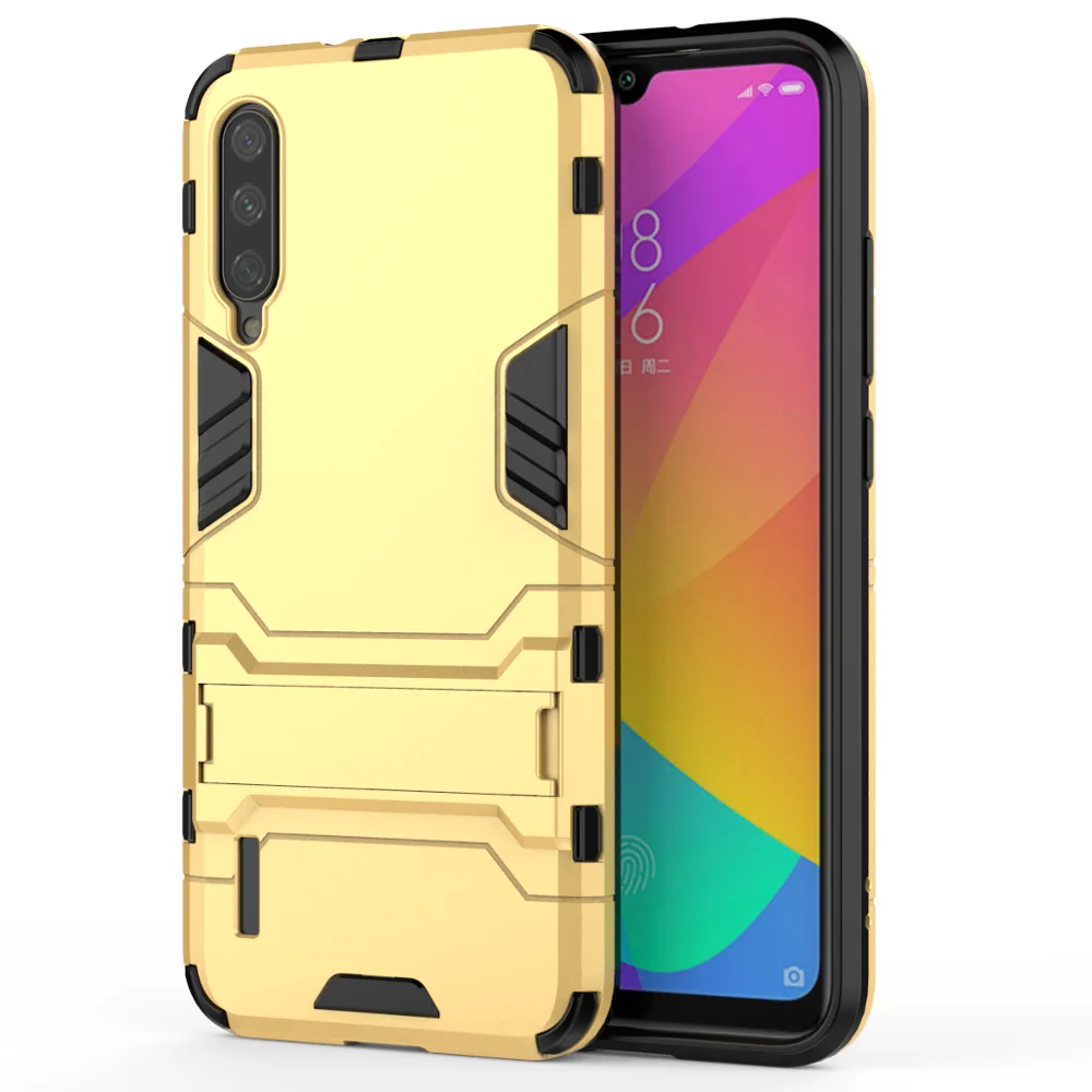 Защитный чехол Xiaomi mi cc9e чехол s для Xiaomi mi cc9e mi 9se задняя крышка с подставкой противоударный чехол - Цвет: Gold
