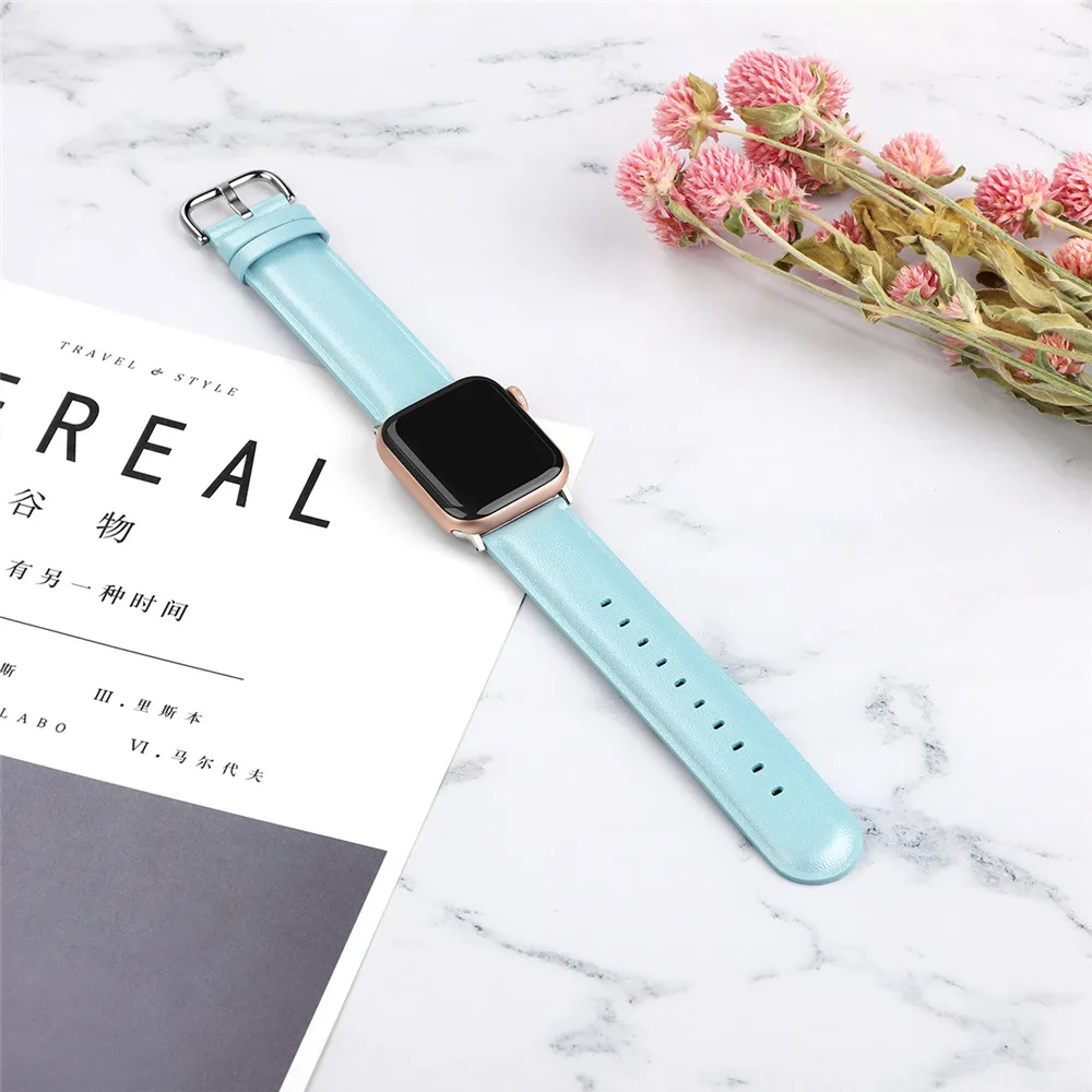 Ремешок для часов из натуральной кожи для Apple Watch 5, 4, 44 мм, 40 мм, 38 мм, 42 мм, спортивный ремешок, браслет, аксессуары для iwatch 3, 2, 1
