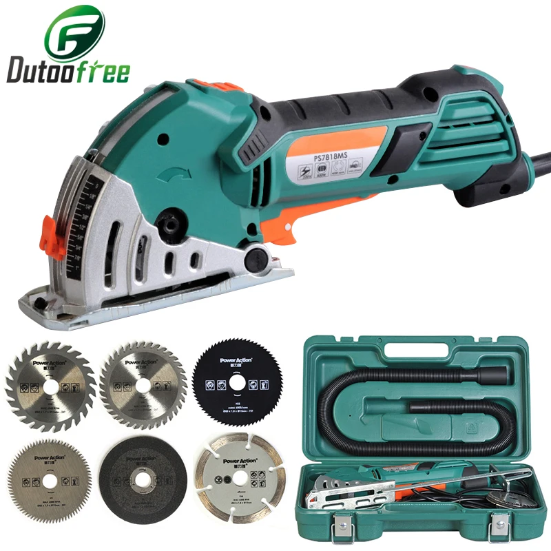 220V Mini Circular Saw 500W Multifunctional Woodworking Electric Chainsaw DIY Tool Metal Tile Electric Saw Power Tool