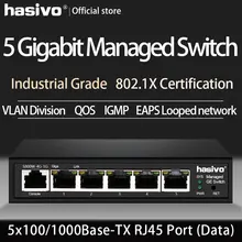 5 Порты и разъёмы 10/100/1000 Мбит/с PoE коммутатор эфирной сети, управляемый коммутатор IGMP VLAN Управление коммутатор питания через Ethernet