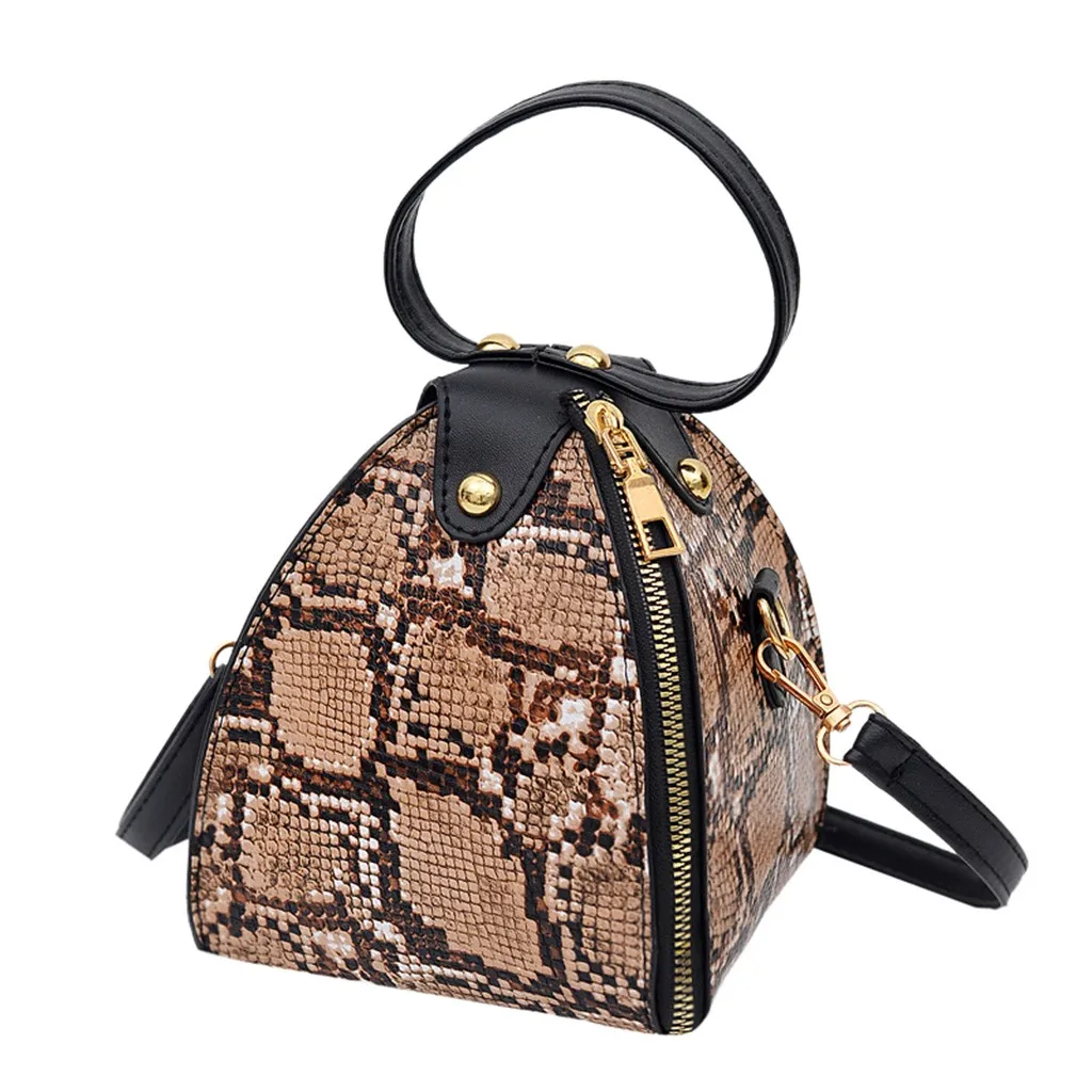 Модная женская мини-сумка, трендовая Большая вместительная кожаная сумочка со змеиным принтом, сумка на плечо, Женская Роскошная сумка-мессенджер с клапаном