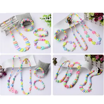 

Children Amblyopia Candy Colors DIY Wear Beads for Bracelet Kids Toys Geometric Shape Personalized Jigsaw Puzzle Hot Sales