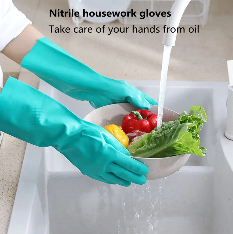 Кухонные перчатки для уборки, перчатки для мытья посуды с лосем, водонепроницаемые резиновые перчатки для мытья посуды, одежда, инструмент для уборки дома, размеры s, m, l, Siz