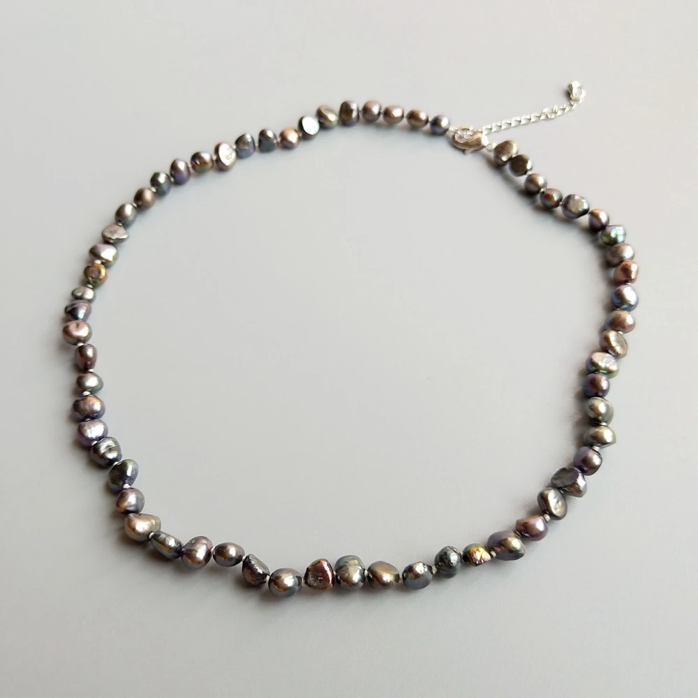 Lii Ji Real Freshwater Pearl Multi Color Necklace Handmade Jewelry For Women Fashion Gift
