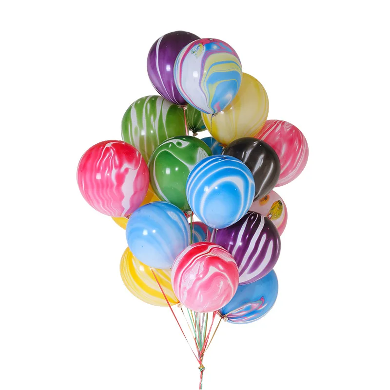 10 шт. Мраморный Рисунок металлик Агат Латексный Шар Красочные воздушные шарики с нарисованными облаками Свадебные украшения на день рождения балони Globos