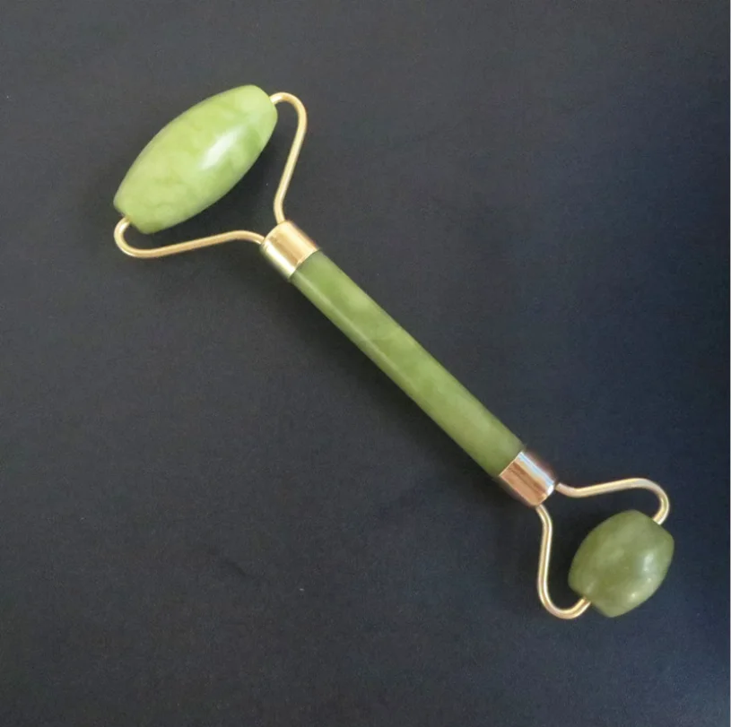 jade roller no box 1 шт. натуральный нефритовый ролик антивозрастной розовый КВАРЦЕВЫЙ ролик для похудения Массажер для лица инструмент для лифтинга массажный ролик для лица для глаз шеи - Цвет: jade roller no box