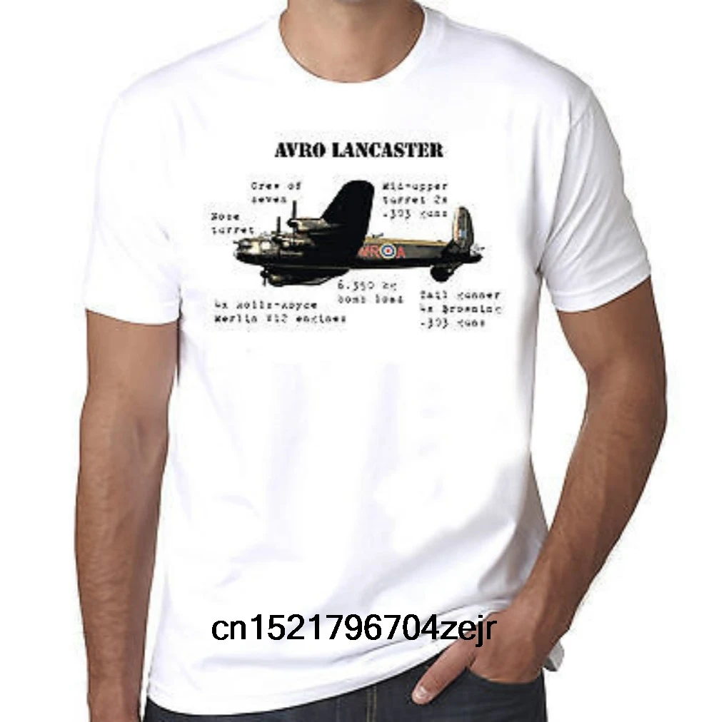Мужская футболка Avro Ланкастерский бомбардировщик WW2 Allied Forces легкая облегающая