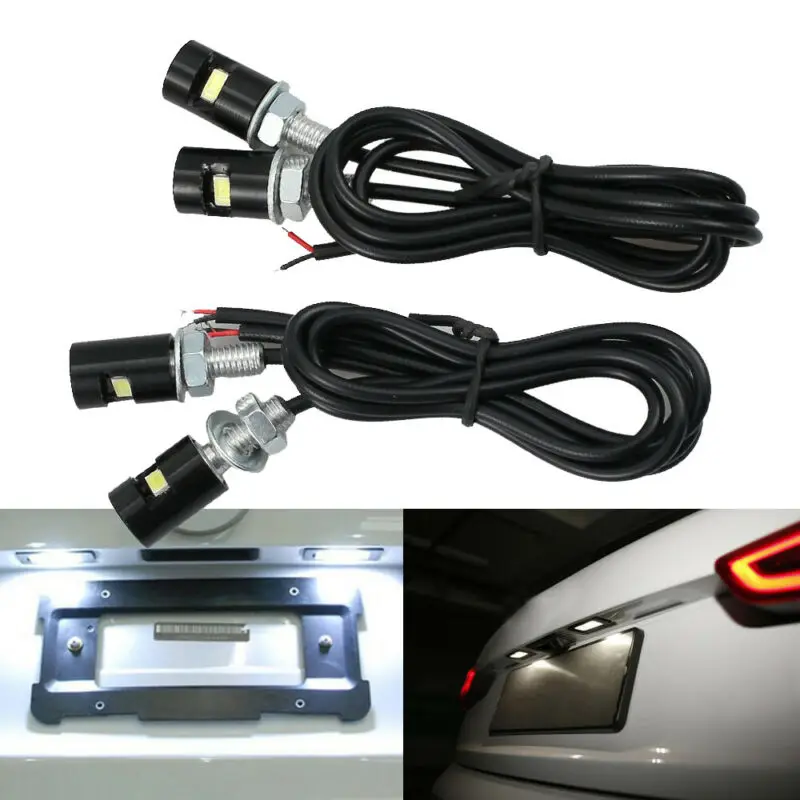 12V~ мотоциклетный Винт SMD светодиодный лампа на болтах автомобильный светильник номерного знака 6000K белый