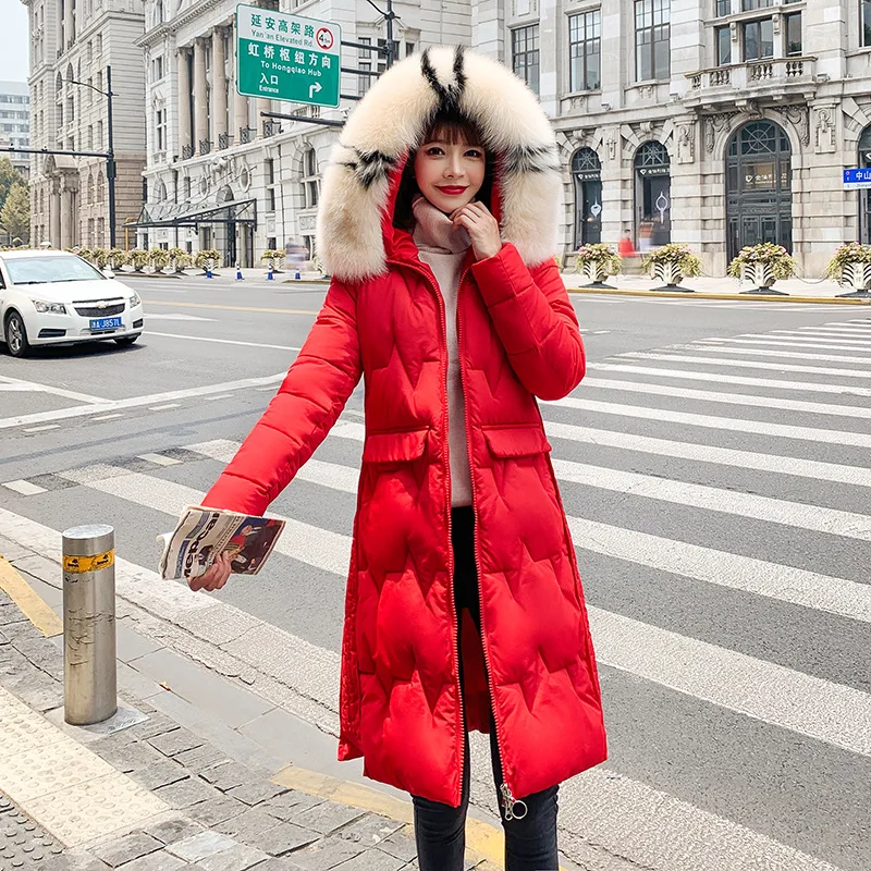 

Photo Shoot 2019 Winter down Jacket Cotton-padded Clothes Women's Korean-Style INS Mid-length Cotton-padded Clothes Fashion Hood