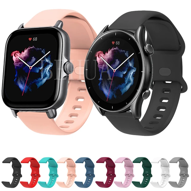 Correas de reloj compatibles con Amazfit GTR 3 Pro/GTR 3/GTR 2/GTR 2e,  Ticwatch Pro 3, Huawei GT 2 Pro, correa ajustable de repuesto de silicona