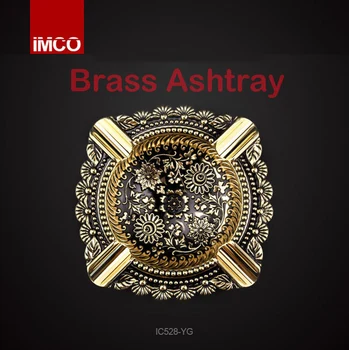 

IMCO brass European style retro home office cigarettes ashtray smoking gift coleection Square/round 12.4*12.4cm