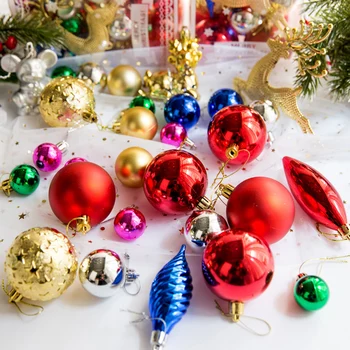 Cyd-Juego De 30 unidades De Bolas navideñas brillantes, colgantes para árbol De Navidad De plástico, suministros De decoración redonda para el hogar