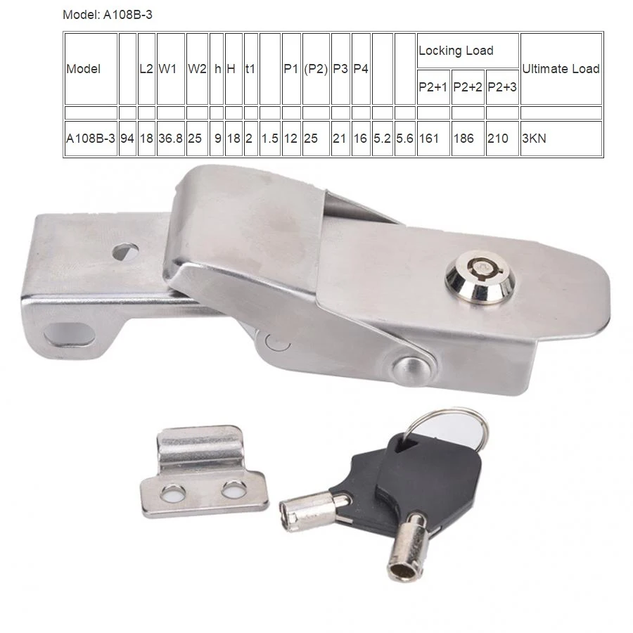 Spring Toggle Hasp Clamp Stainless Steel With Two Keys For Sliding Door Window Furniture Cabinet Drawer Locking furniture hardware,toggle latches,jewelry box hasps,buckle clamp