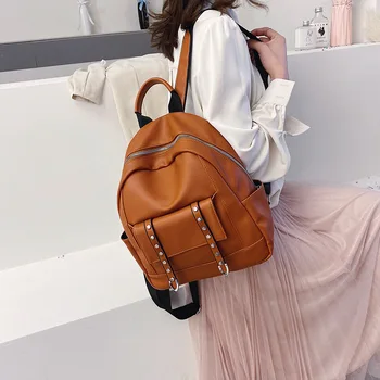 

Fashion Backpack Large Capacity Women Backpack Pu Leather Shoulder Bag High capacity Teen Girl School bag Mochilas Female
