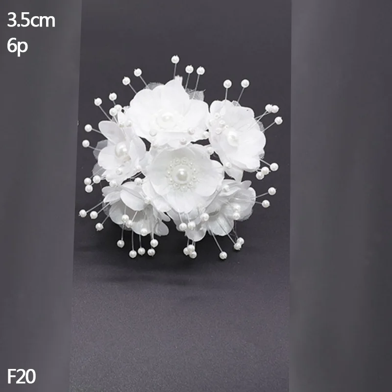Белый гибридный цветок вишня тычинки ягоды ручной работы искусственный цветок DIY ВЕНОК для украшения торта/ремесла/нейлон цветок DIY подарок - Цвет: F20-6pcs white