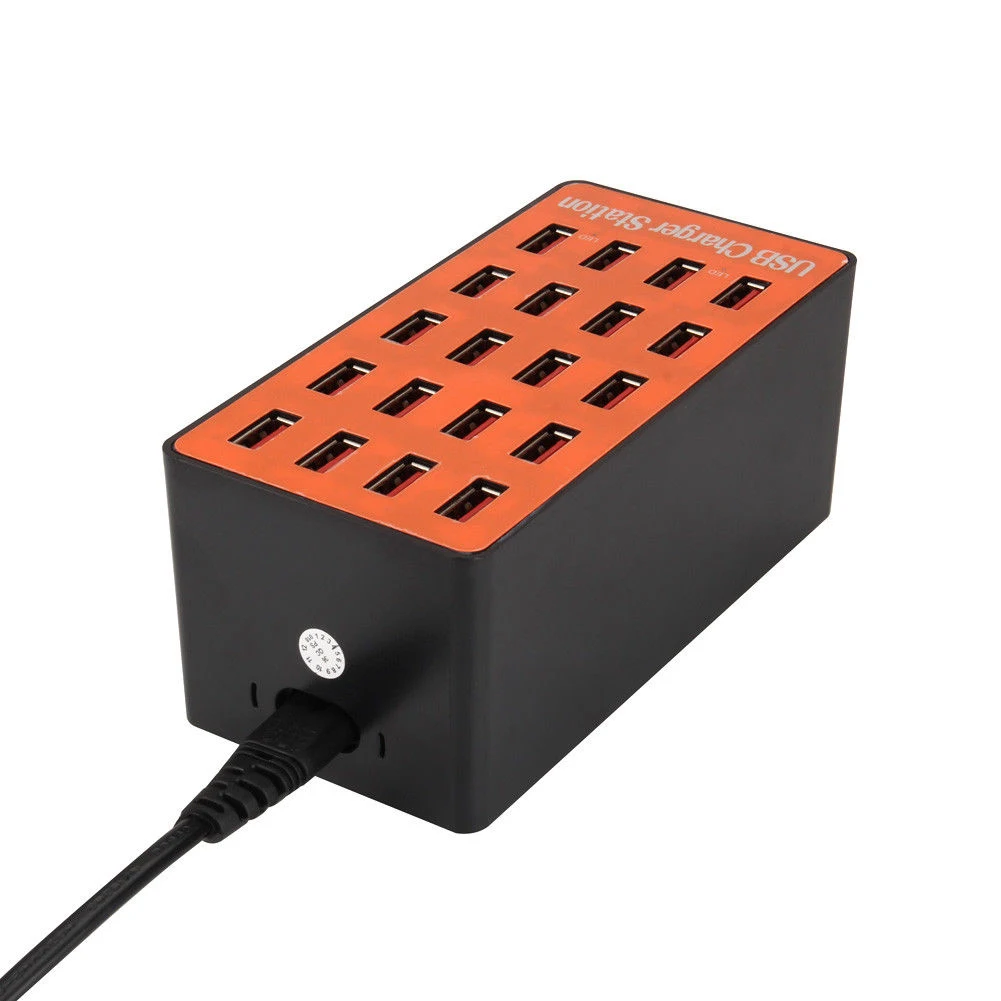 Адаптер для путешествий, компактная настенная зарядная станция, USB, умное зарядное устройство, 20 портов, концентратор, универсальный телефон