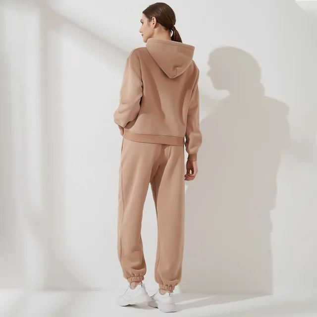 Wixra Basic Fleece Hooded Sweatshirts Cotton Solid Hoodies Long Sleeve 2021 Autumn Winter New Casual Streetwear for Women 4