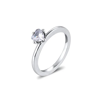 

Clear Heart Solitaire Rings For Jewelry Making 925 Original Silver Jewelry Make Up Woman Gift Rings For Jewelry Making