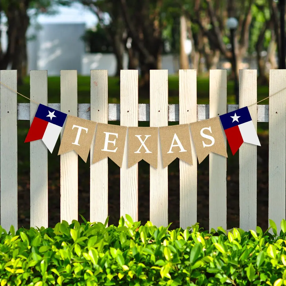Джутовая Мешковина Texas Lone Star флаг штата баннер для садового забора, украшения камина