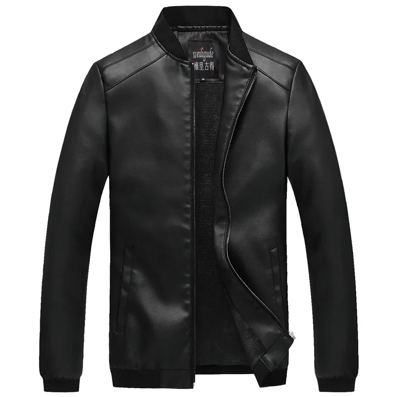 Осень и зима плюс бархат Мужчины pu кожаная куртка Slim Fit плюс бархат Стенд воротник Мужская одежда имитация кожаная одежда