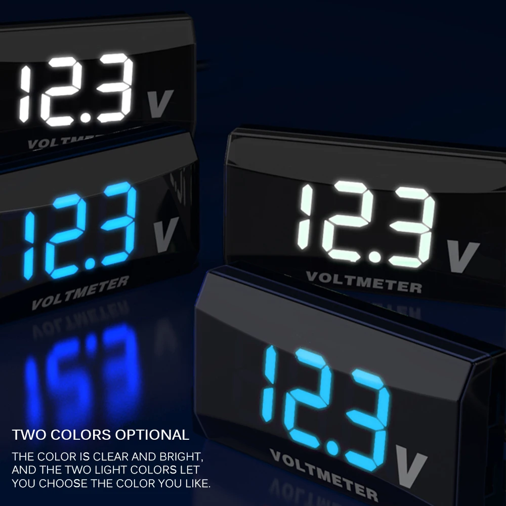 10 V-150 V 3 цифровой светодиодный вольтметр с цифровым дисплеем для автомобиля, мотоцикла, измеритель напряжения, панель с кронштейном, водонепроницаемый и прочный
