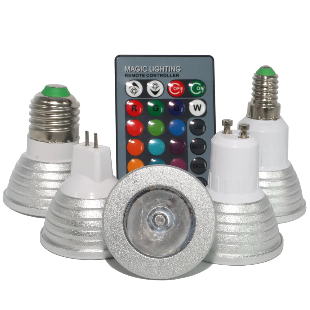 Magic Spotlight RGB LED Lamp Bulb GU10 E27 MR16 16 Colors Change+Remote Control