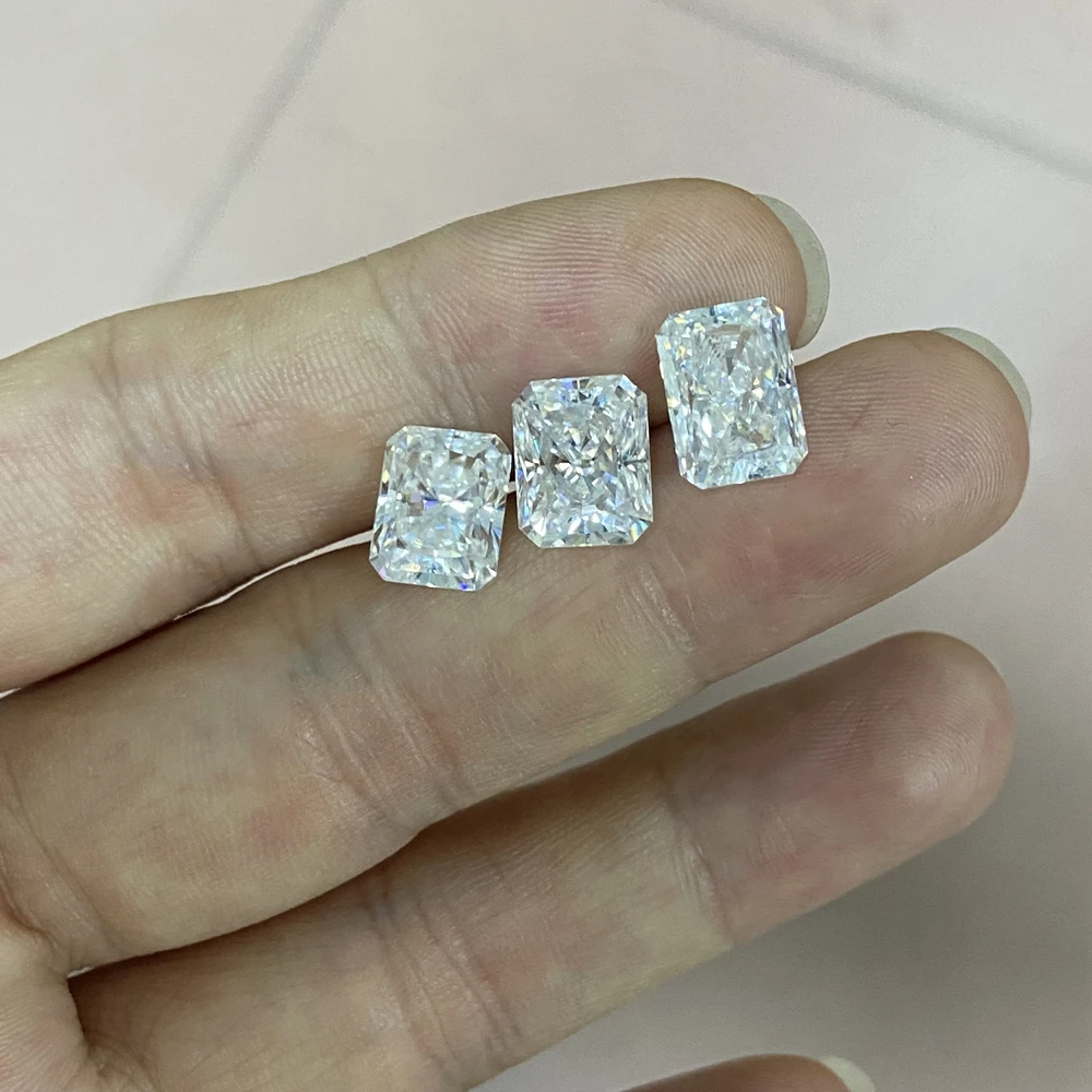Meisidian 8.5x10.5mm 4 Karat D VVS1 Loose Radiant Moissanite Stone Diamond Price Per Carat