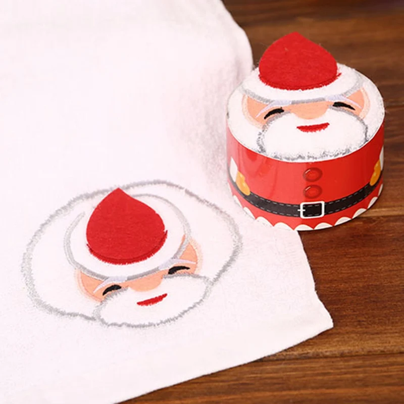30*30 см Рождественский подарок кекс Хлопковое полотенце Детский новогодний подарок Рождественская елка Санта Клаус Рождественский подарок ручное полотенце