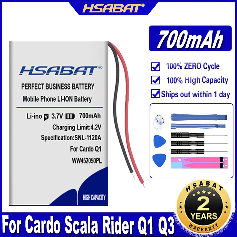 Аккумулятор HSABAT WW452050PL WW452050PL_C 700 мА · ч для гарнитуры Cardo Scala Rider Q1 Q3 FM | Электроника