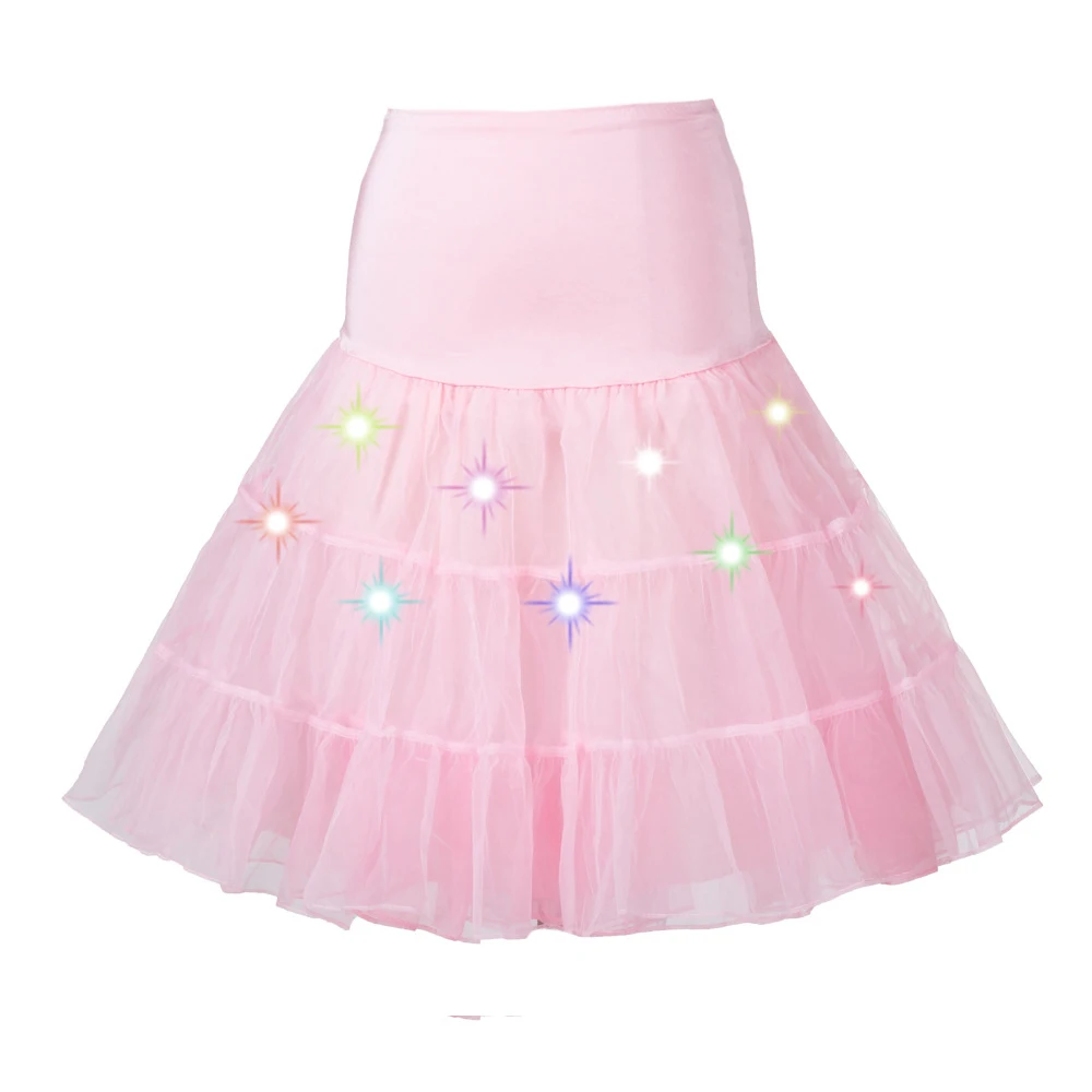 

Skirts Womens Festival Christmas Wedding Party Dance Performance LED Lights Tulle Tutu Skirt High Waist Petticoat LP0002