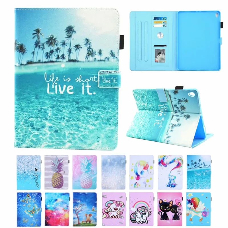 

2018 Case For iPad Pro 11" Smart Cover Funda For New iPad Pro 11 inch 2018 Cartoon Cat Unicorn Pattern PU Leather Stand Shell