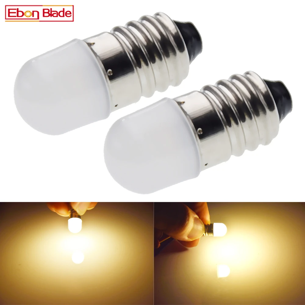 1Pcs E10 1447 style Screw COB 2W LED SMD 6V DC White Bulb Light DIY LIONEL 6000K 1Pcs E10 1447 style Screw COB 2W LED SMD 6V DC White Bulb Light DIY LIONEL 6000K