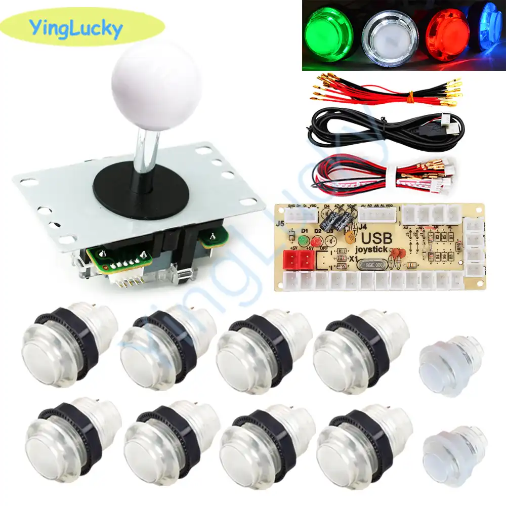Arcade Led Buttons Kit Copy Sanwa 5-pin Joystick+10 Led