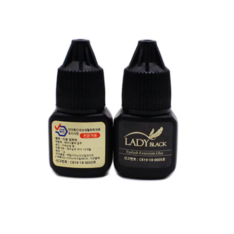 10 Bottles 5ml Lady Black Glue Eyelash Extension With Original Bag Low Irritation Fast Drying for Sensitive Skin Korea Lash Glue 6