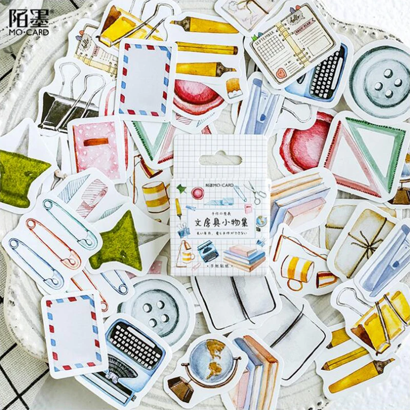 

46Pcs/Pack Colored Stationery Items Stickers Decoracion Boxed Scrapbooking DIY Office Stationery School Supplies