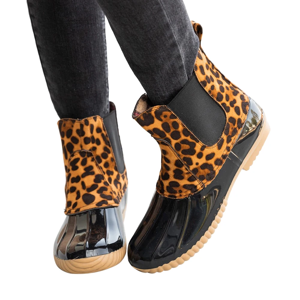 a Women's Boots Lady Duck Boot With Waterproof Zipper Rubber Sole Women Rain Boots Lace Up Shoes Fur Winter Women Shoes - Цвет: a