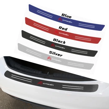 

1pcs 3D Car Styling Carbon Fiber Trunk bumper protection Sticker Emblem Badge For Citroen C2 C3 C4 Quatre Saxo Xsara Jimny VTS
