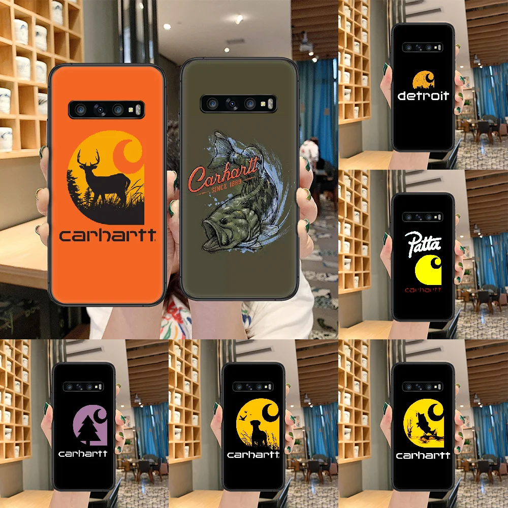 

American Brand Carhartt Phone case For Samsung Galaxy S 10 20 3 4 5 6 7 8 9 Plus E Lite Uitra black back luxury prime 3D funda