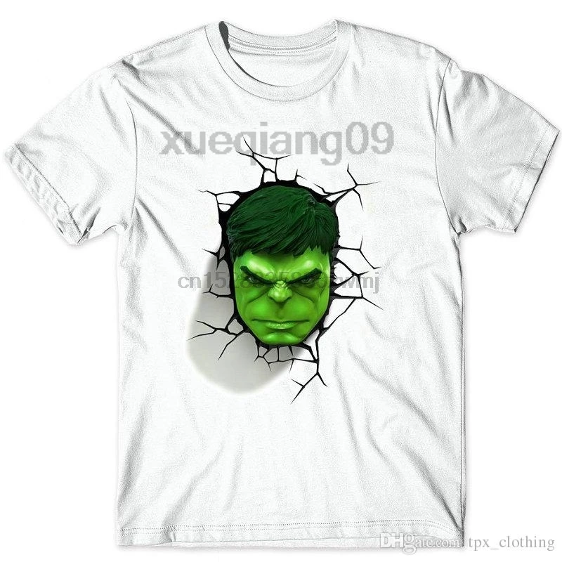 Break The Wall T Shirt Hulk Green Short Sleeve Gown Giant Hero Tees Unisex Clothing Quality Modal Tshirt |
