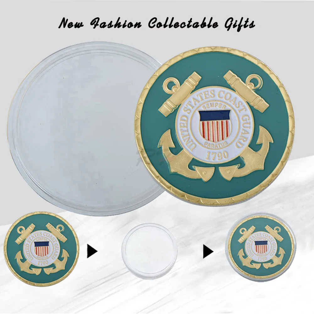 RH Горячая Новинка США Coast Guard металлическая позолоченная монета горд членов семьи наших стран защитников вызов монета банк