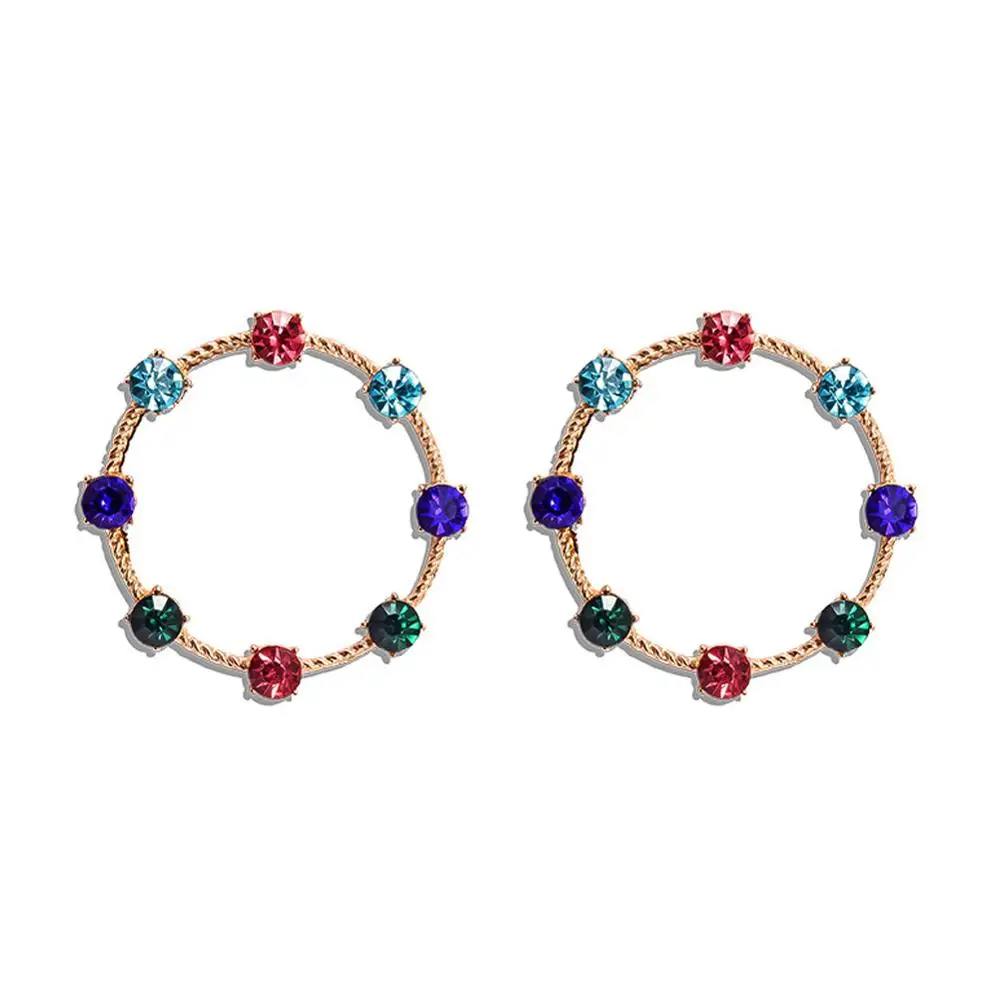 1pair style 18 Разноцветные стразы, новая мода, Кристальные каффы для ушей в богемном стиле, креативные С-образные маленькие каффы для ушей, клипсы, серьги для женщин, ювелирные изделия - Окраска металла: 1pair style 18