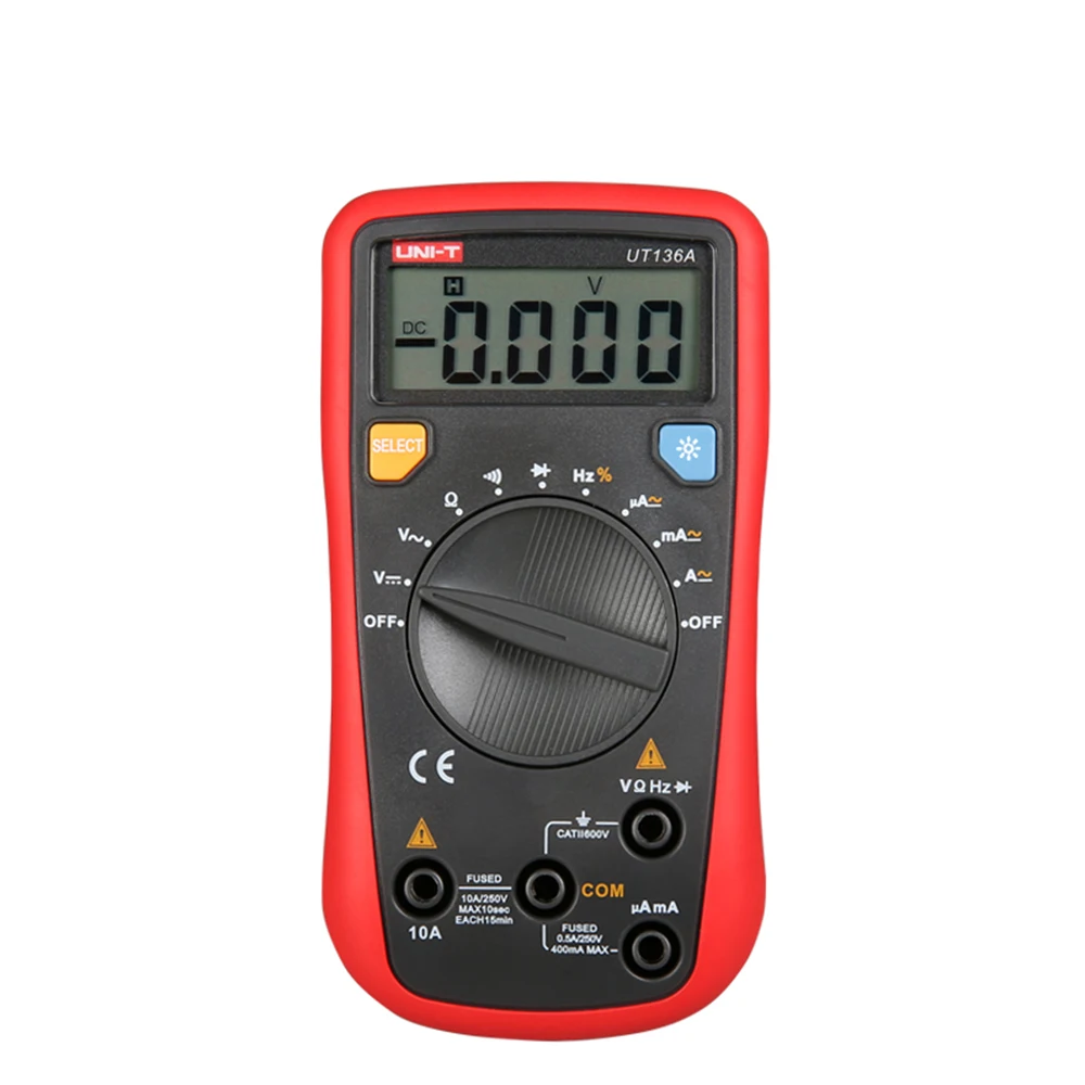 UNI-T UT136A Digital Auto-ranging Multimeter Universal Meter LCD Count 3999 AVO Meter UT136A Auto Power Off Diode with Tips Pen