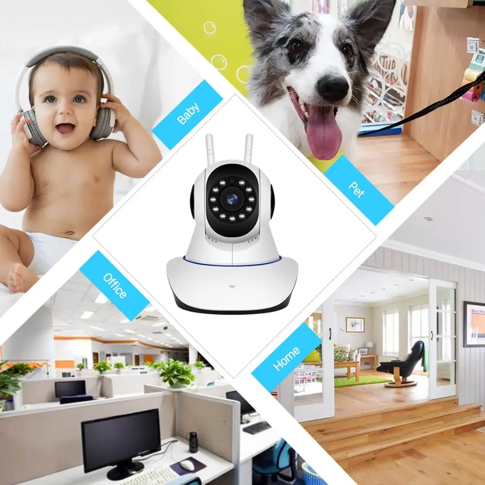 Besder 720P 1080P H.265 домашняя ip-камера безопасности двойная антенна WiFi камера Аудио запись 360 градусов детский монитор HD мини ip-камера