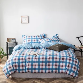 

colorful geometric lattice print beddinig set nordic bed linen for home duvet cover pillowcase bed sheets set queen king size