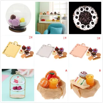 

Food Cake Plate Breads Set For Kitchen Table Decoration Accessory For Pretend Play Toys 1:12 Dollhouse Miniature