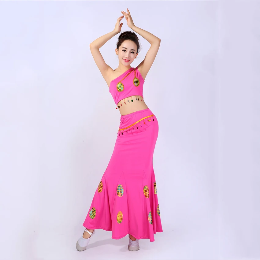 Женский костюм для танца живота в Восточном китайском тайском стиле с открытыми